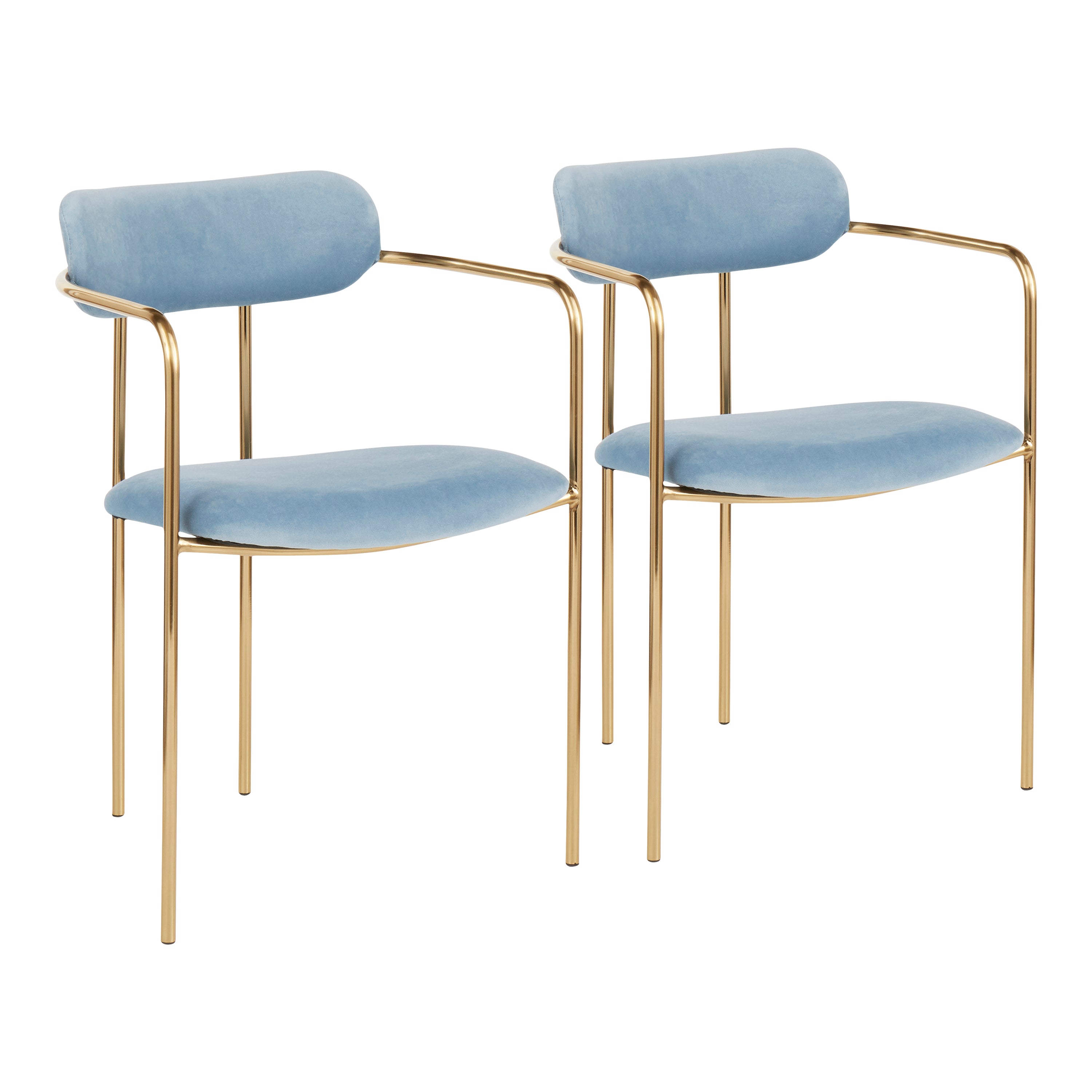 Demi Dining Chair - Set of 2, Light Blue Velvet