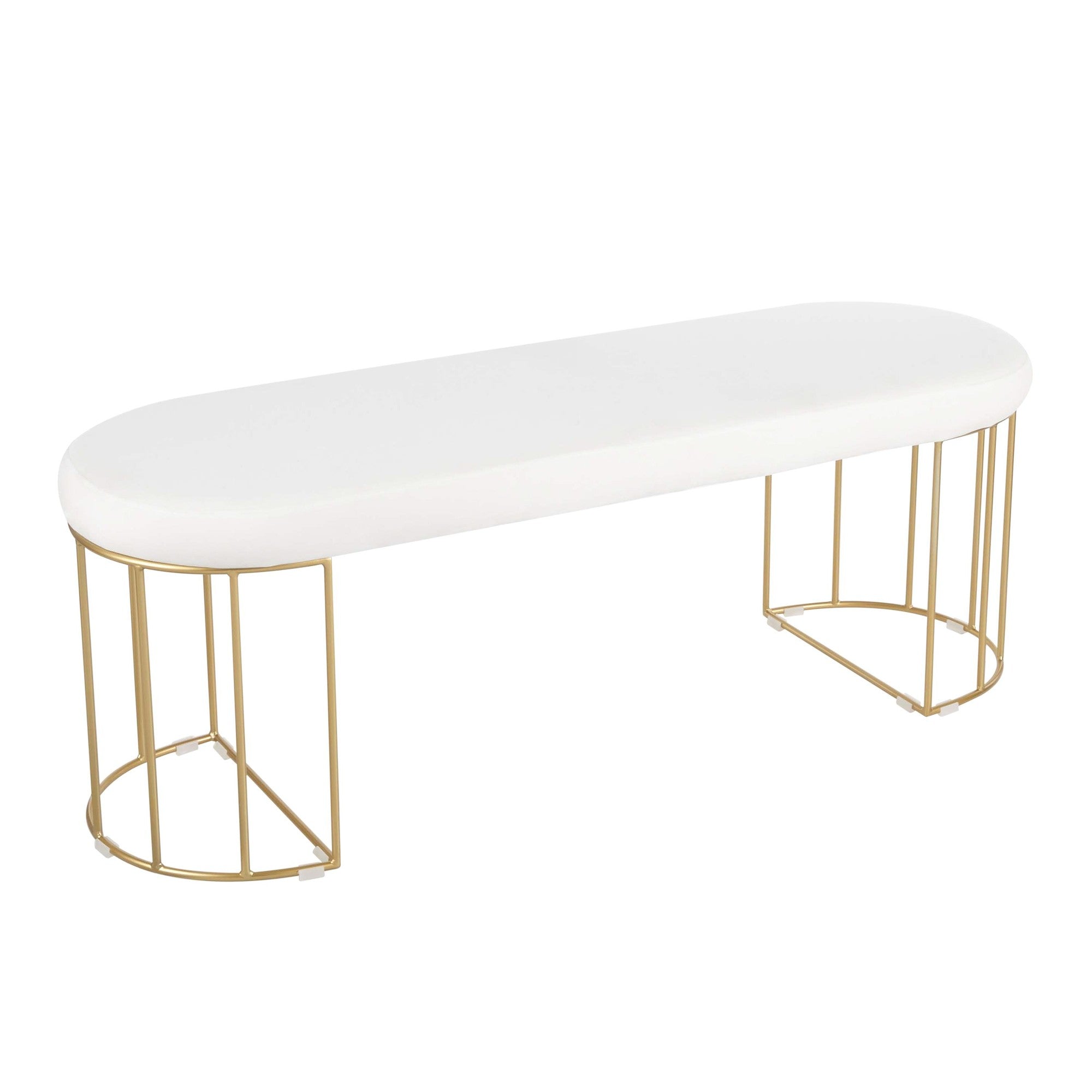 Canary Bench - White Velvet