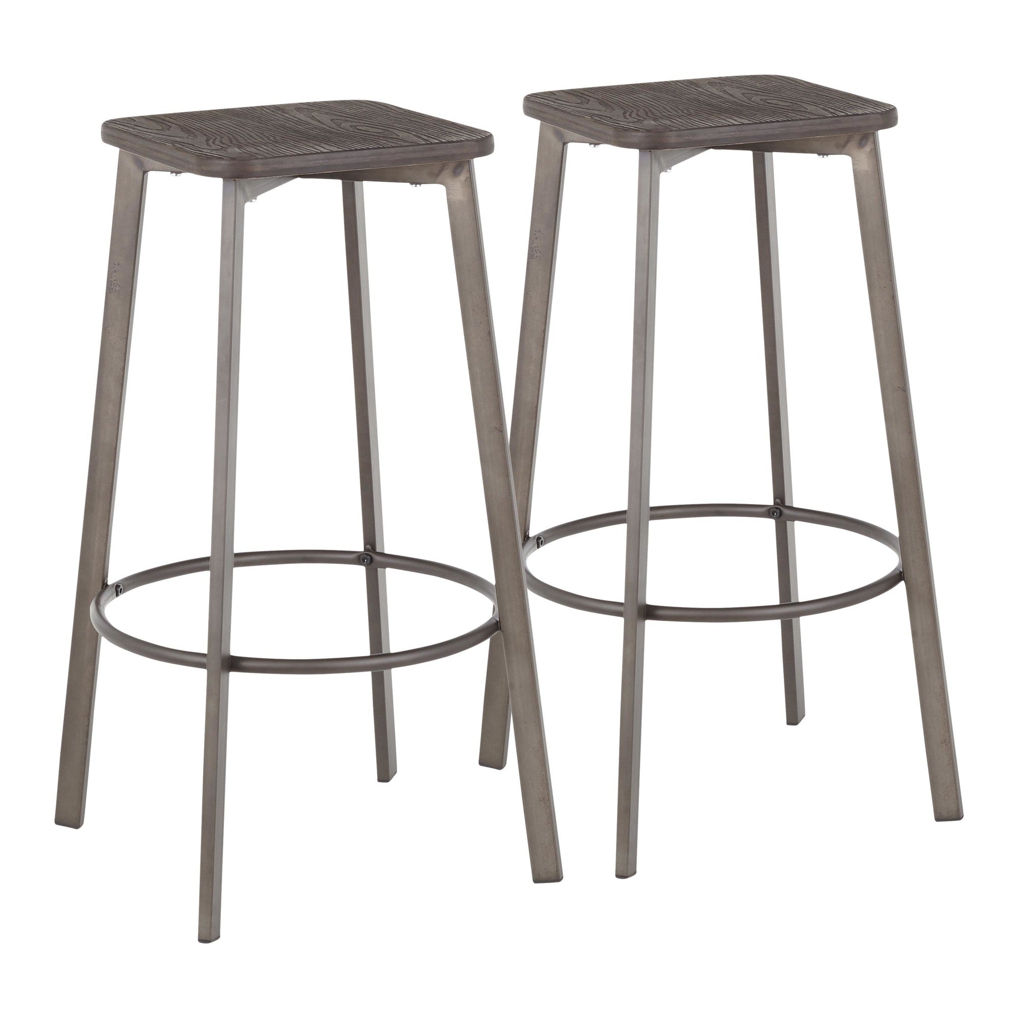 Clara Square 30" Bar Stool - Set of 2, Antique