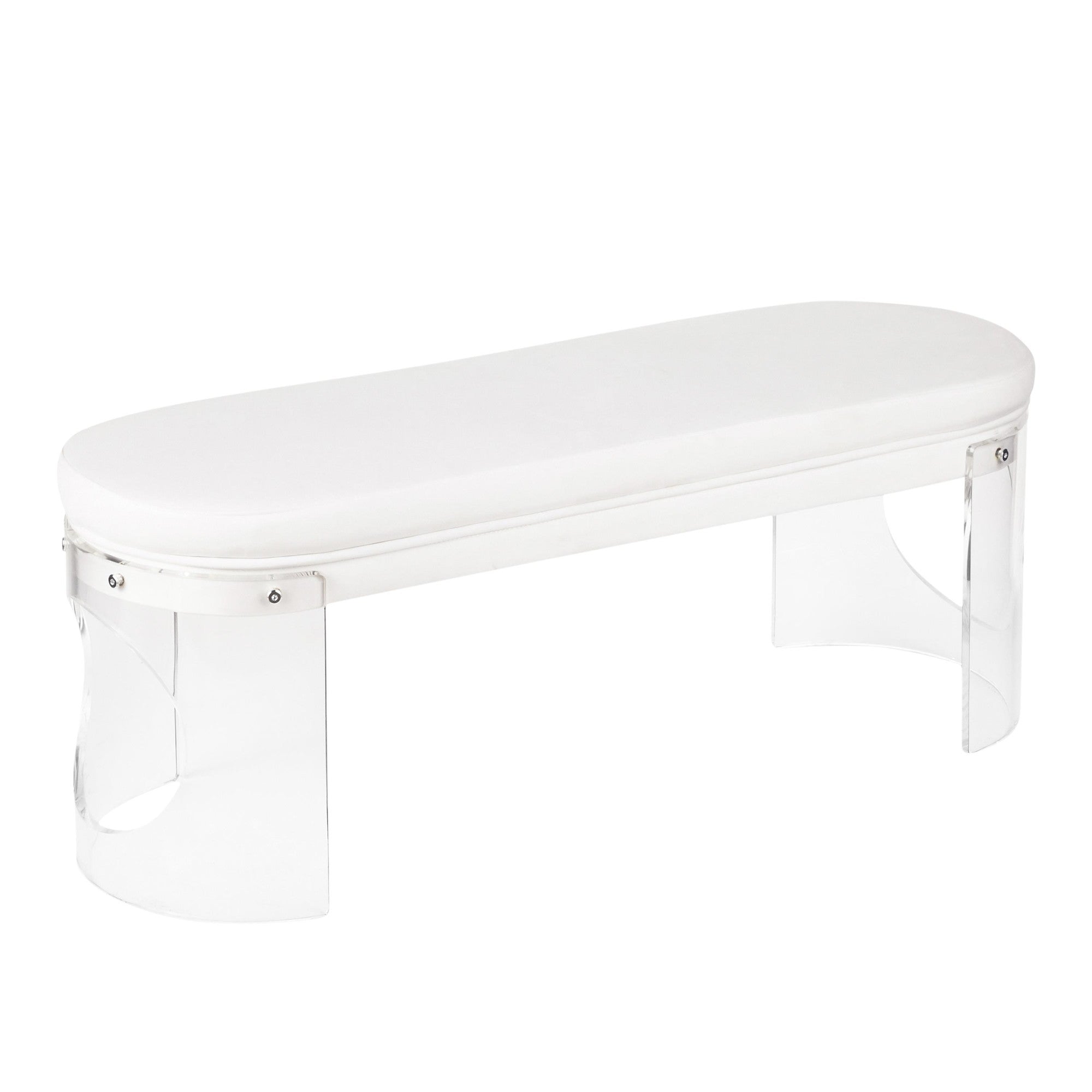 Clarity Bench - White Velvet