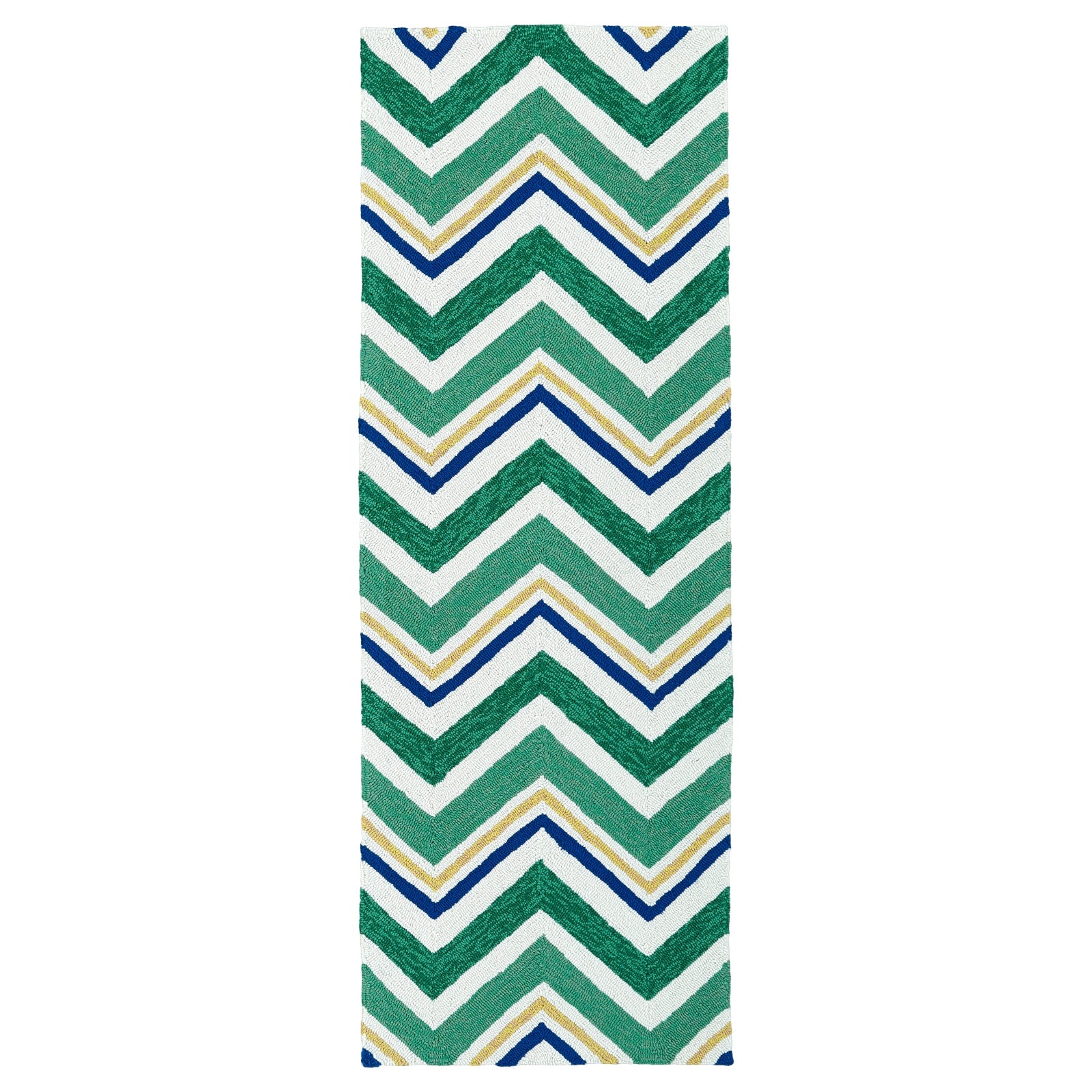 Escape Handmade Outdoor Runner - 2' x 6', Emerald, ESC05