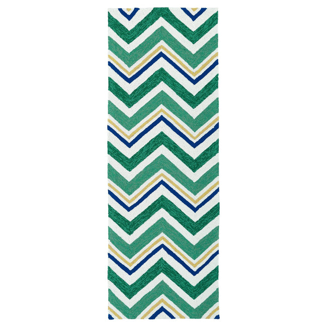 Escape Handmade Outdoor Runner - 2' x 6', Emerald, ESC05