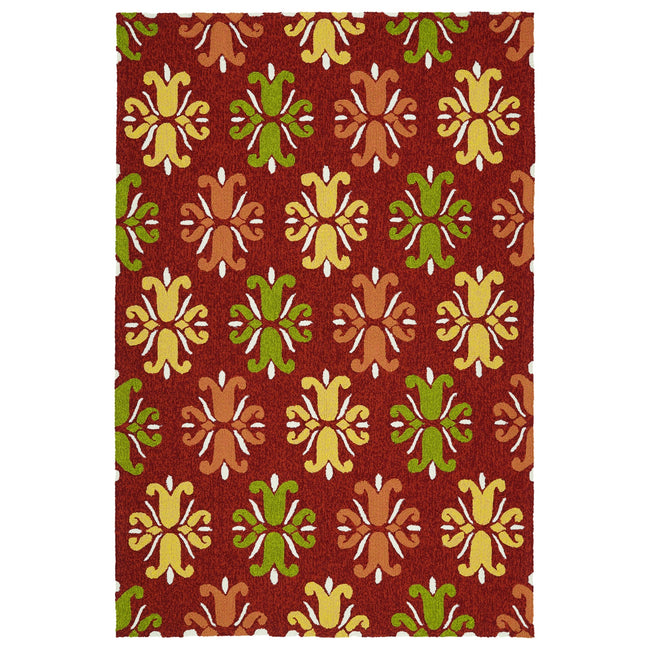 Escape Handmade Outdoor Rug - 4' x 6', Red, ESC07