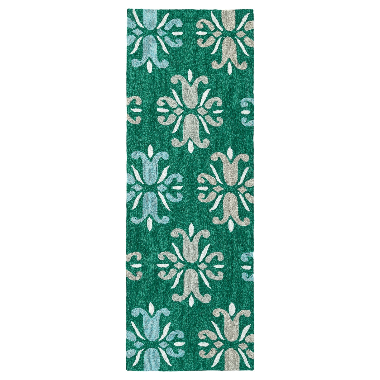 Escape Handmade Outdoor Runner - 2' x 6', Emerald, ESC07