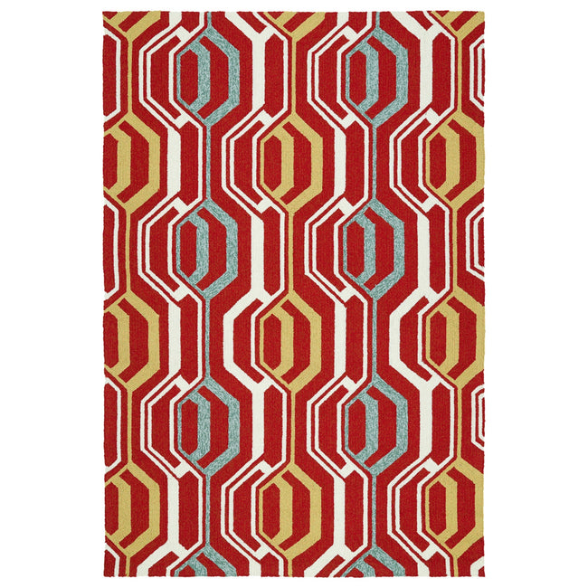 Escape Handmade Outdoor Rug - 5' x 7'6", Red, ESC08