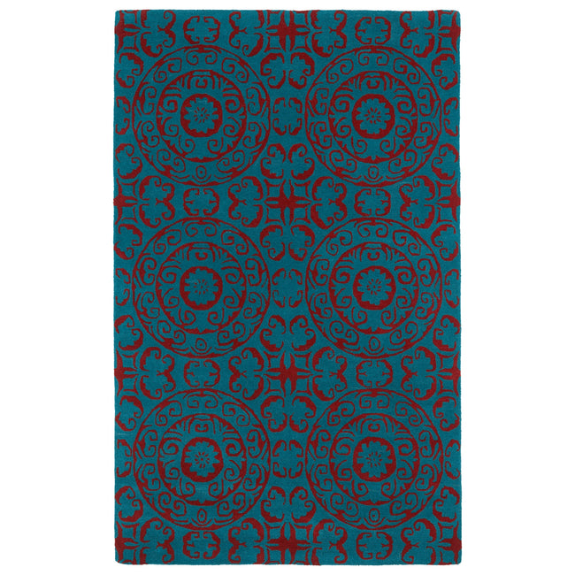 Evolution Hand Tufted Area Rug - 5' x 7'9", Peacock, EVL03