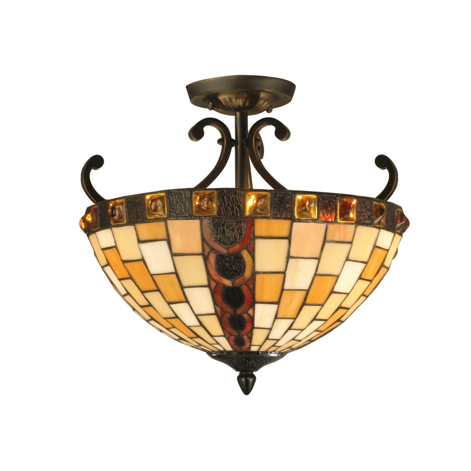 Springdale 14" W Baroque Tiffany Semi Flush Mount