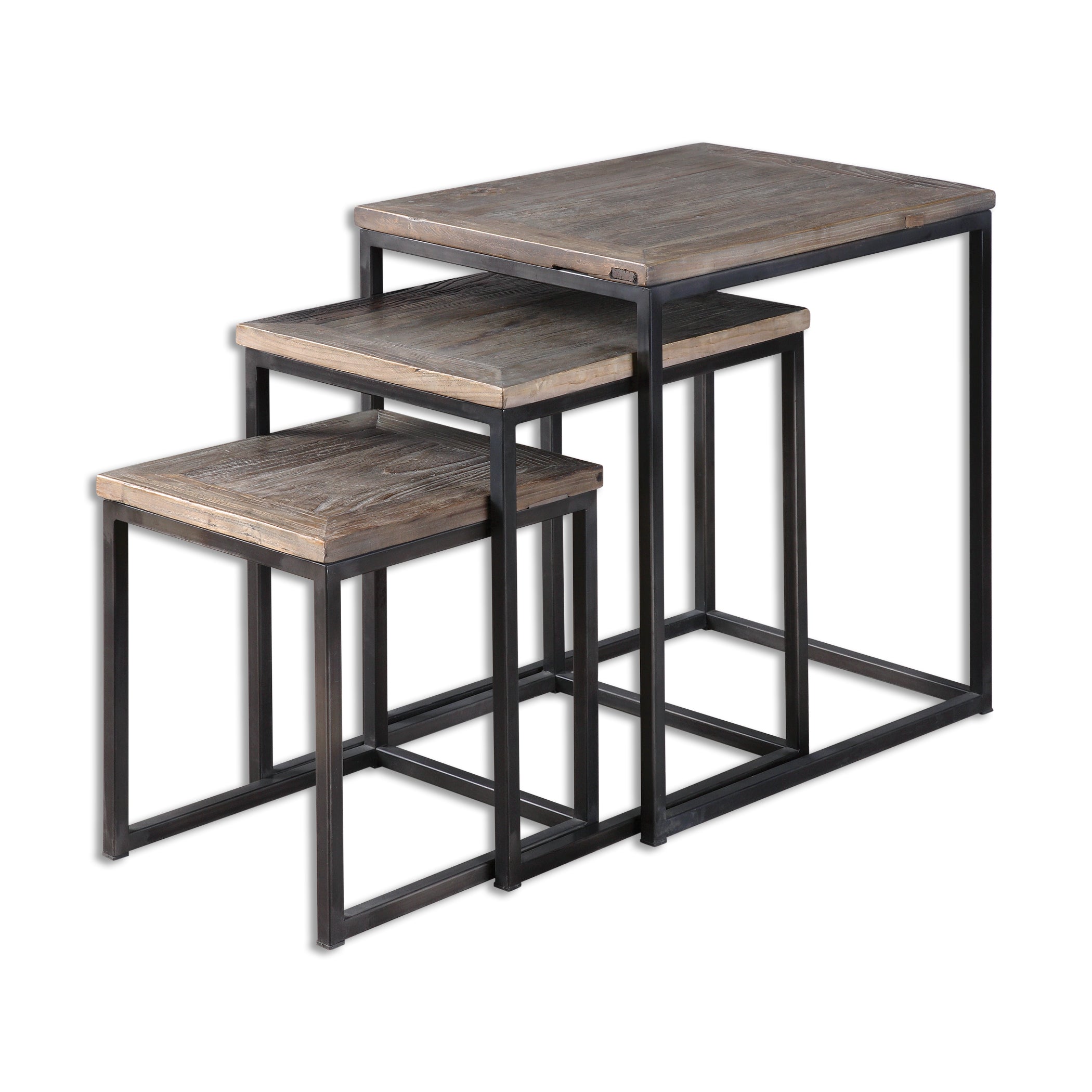 Bomani Wood Nesting Tables - Set of 3