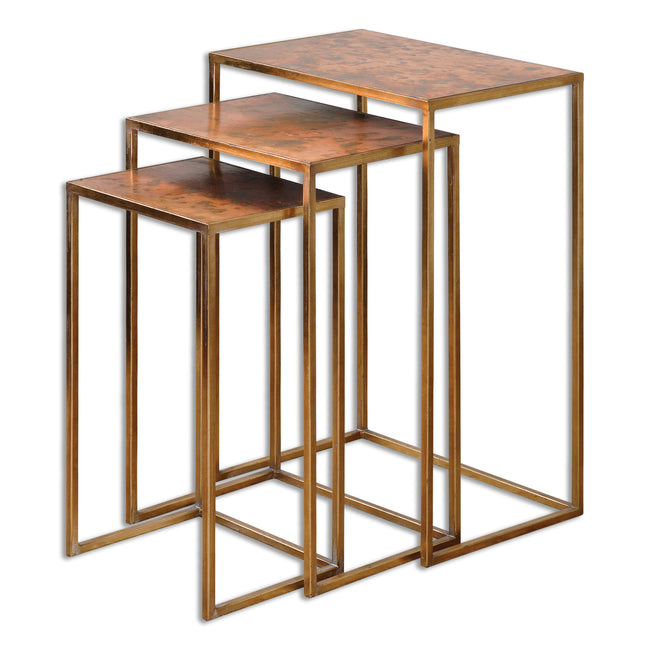 Copres Oxidized Nesting Tables - Set of 3