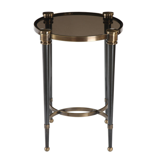 Thora Brushed Black Accent Table