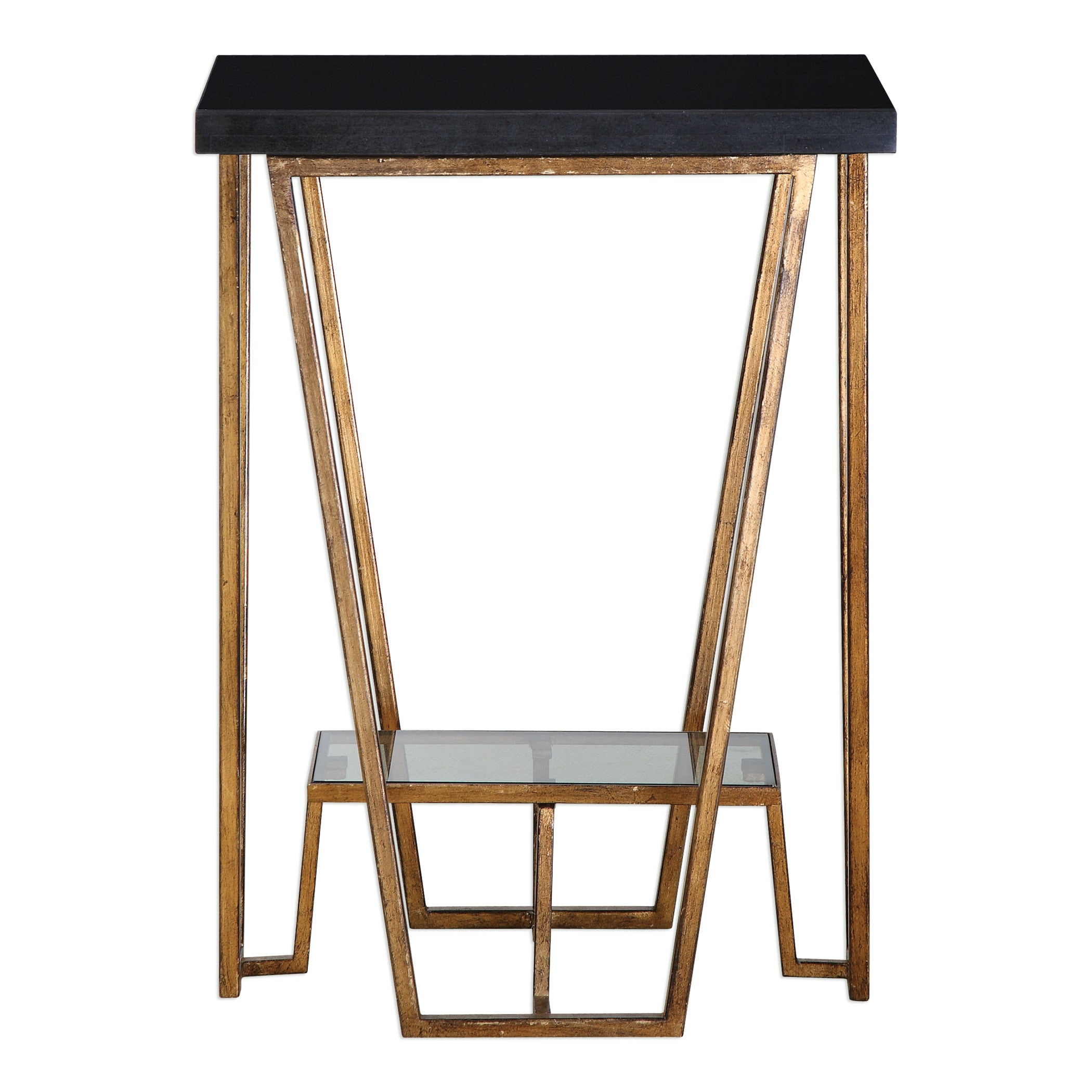 Agnes Black Granite Accent Table