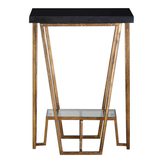 Agnes Black Granite Accent Table