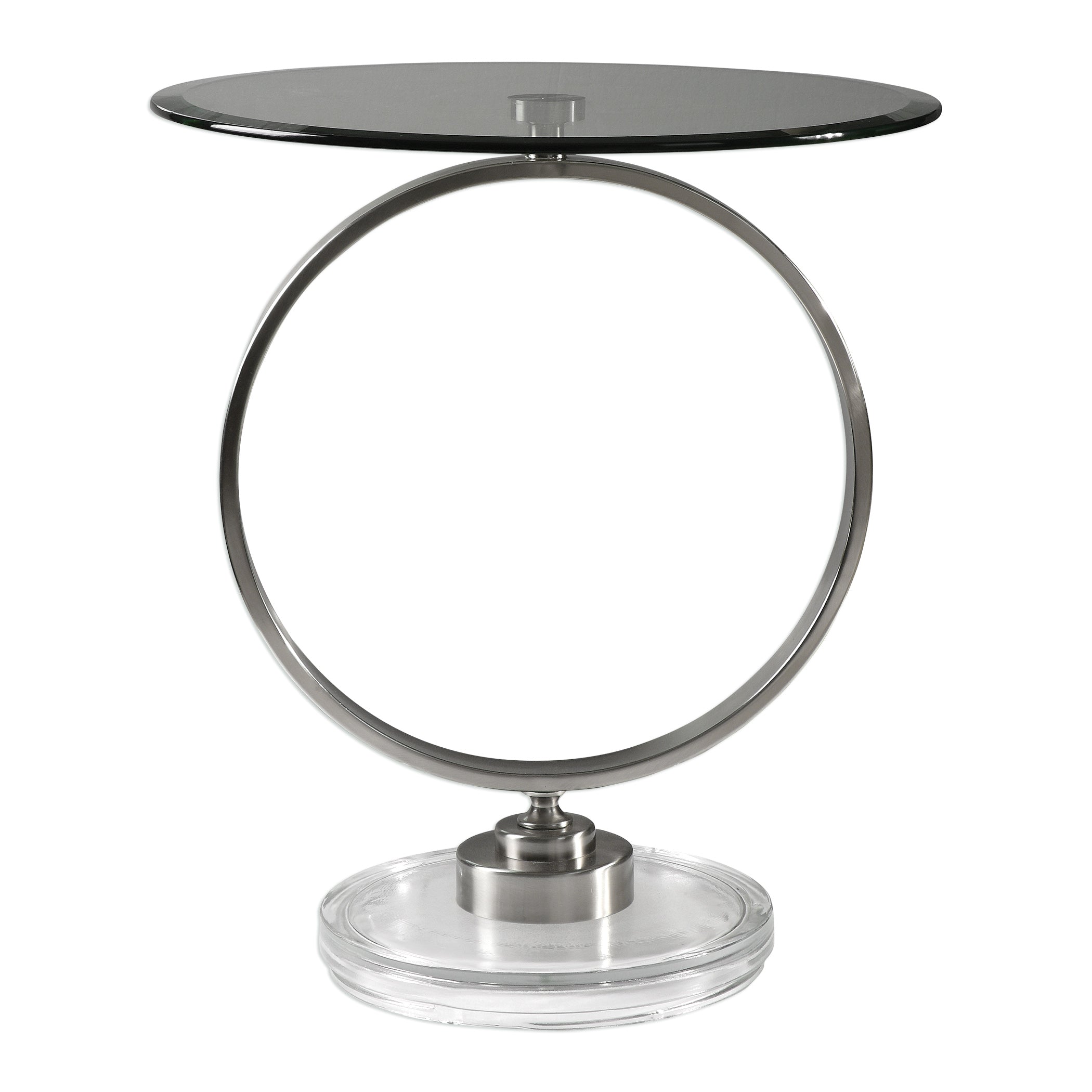 Dixon Brushed Nickel Accent Table