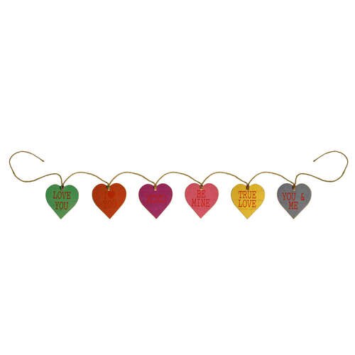 Wood Heart Tag Garland