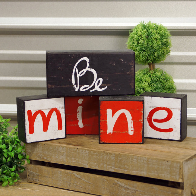 Wood Be Mine Blocks - Set of 5