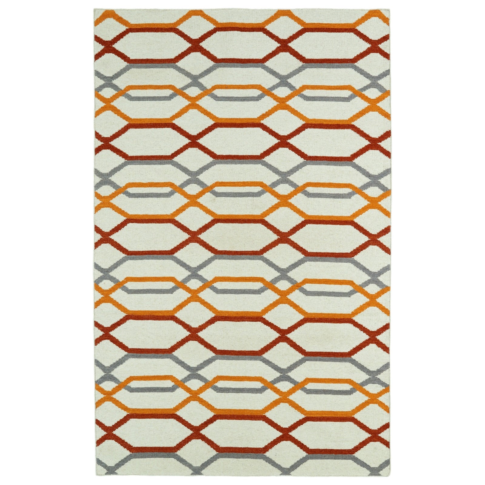 Glam Handmade Flatweave Area Rug - 8' x 10', Ivory, GLA01