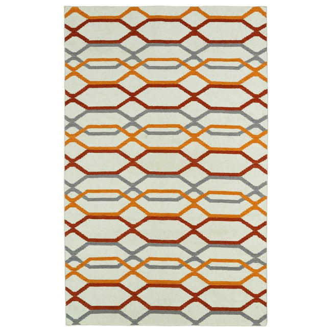 Glam Handmade Flatweave Area Rug - 8' x 10', Ivory, GLA01