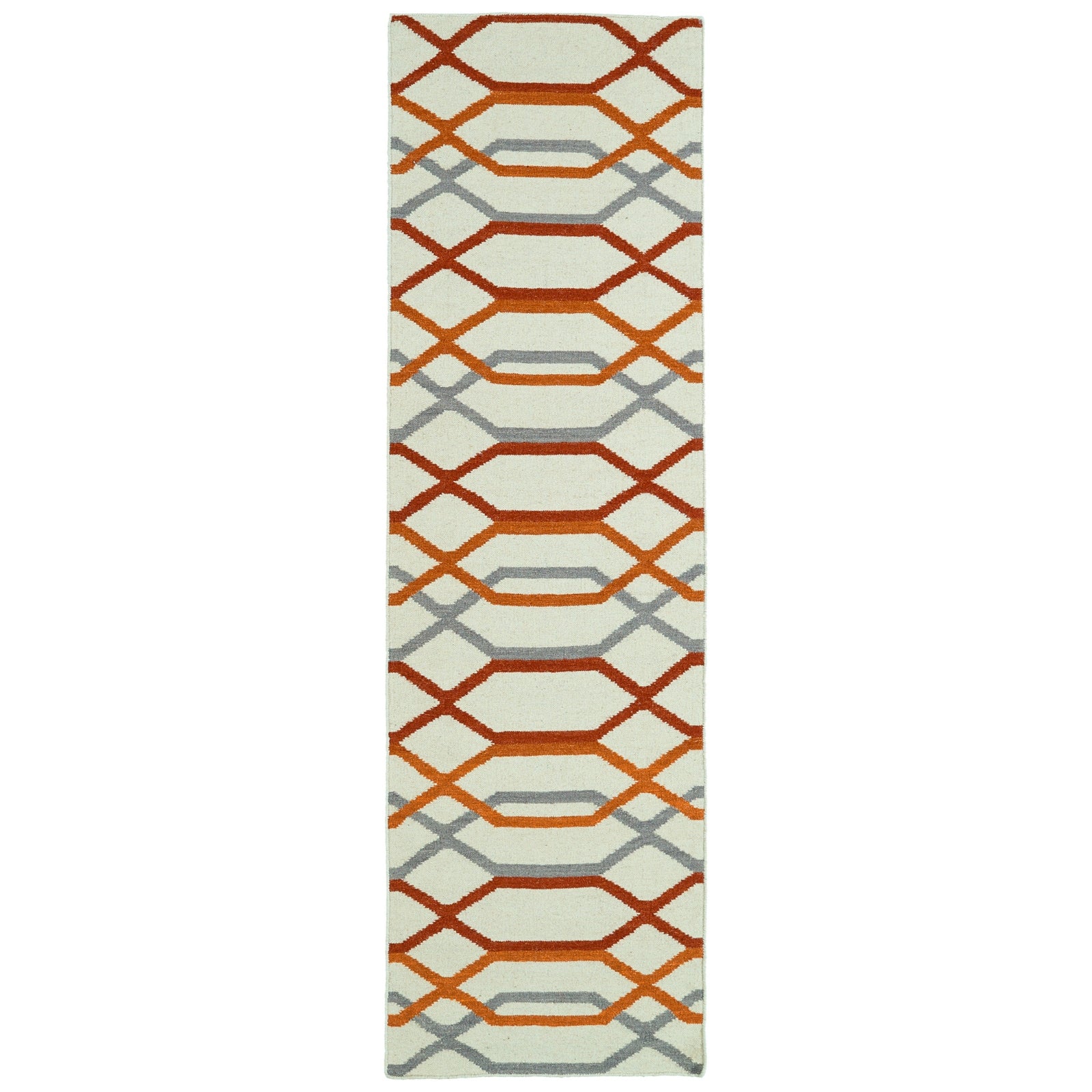 Glam Handmade Flatweave Runner - 2'6" x 8', Ivory, GLA01