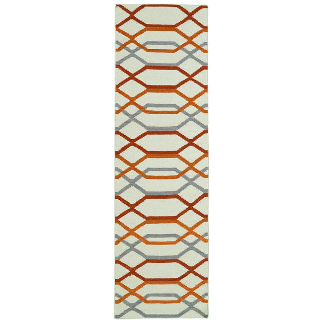 Glam Handmade Flatweave Runner - 2'6" x 8', Ivory, GLA01