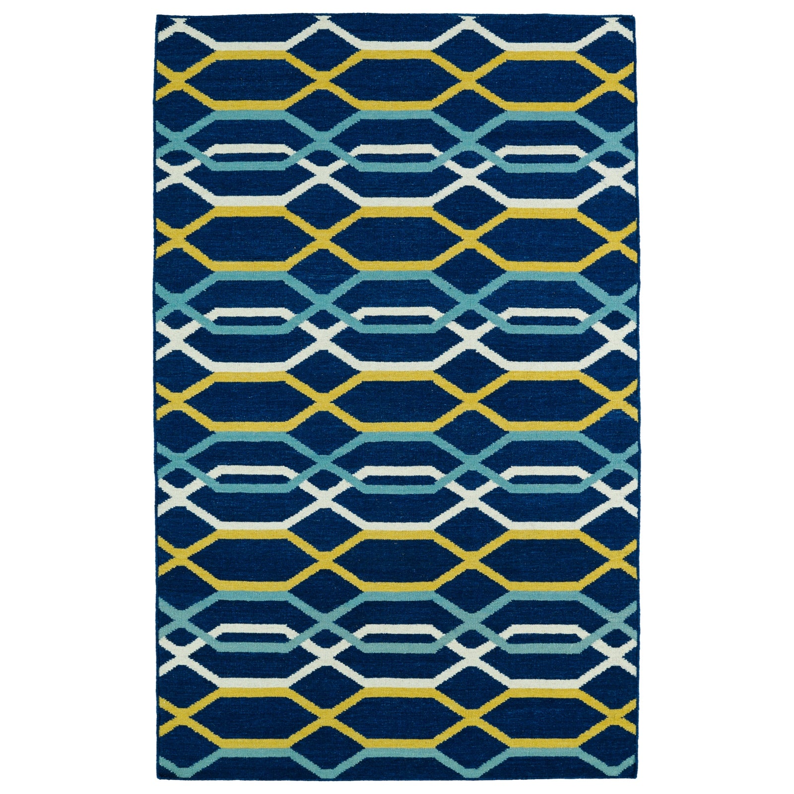 Glam Handmade Flatweave Area Rug - 8' x 10', Navy, GLA01