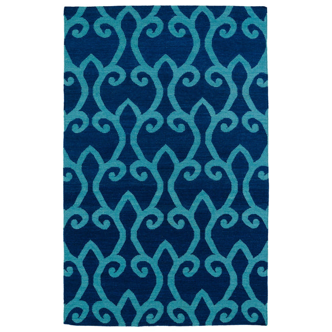 Glam Handmade Flatweave Area Rug - 5' x 8', Blue, GLA05