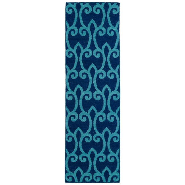 Glam Handmade Flatweave Runner - 2'6" x 8', Blue, GLA05