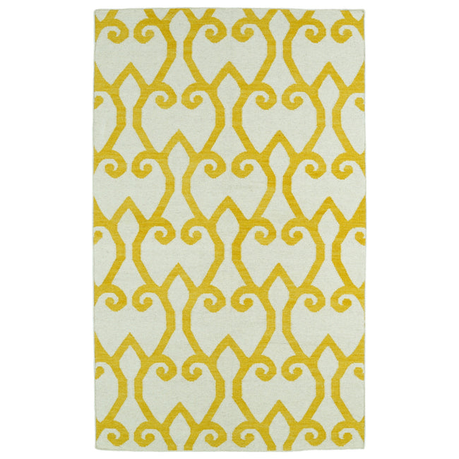 Glam Handmade Flatweave Area Rug - 9' x 12', Yellow, GLA05