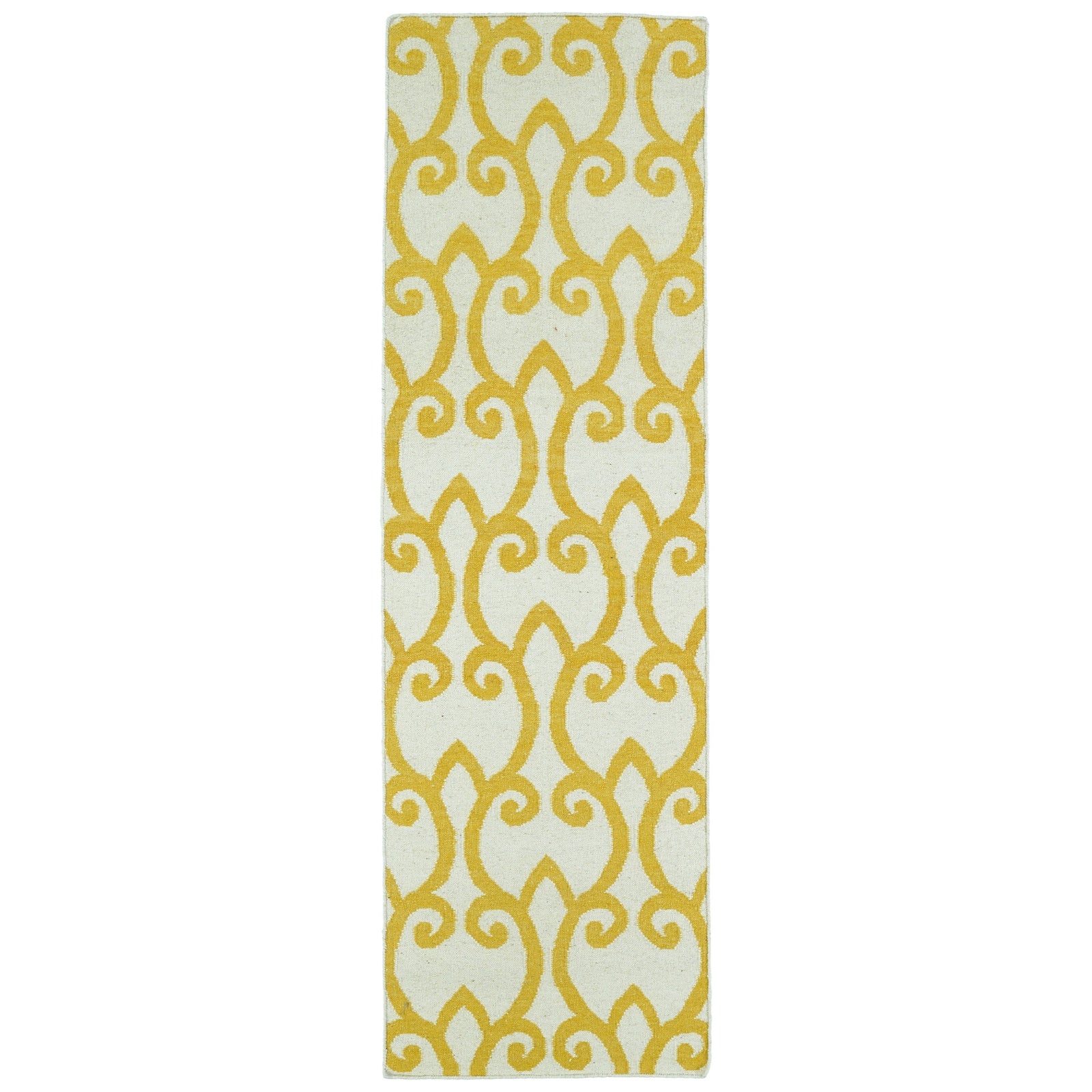 Glam Handmade Flatweave Runner - 2'6" x 8', Yellow, GLA05