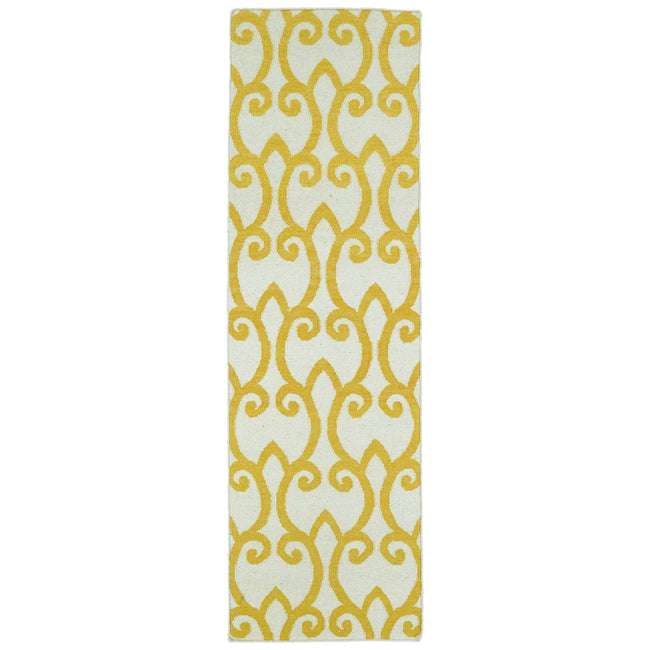 Glam Handmade Flatweave Runner - 2'6" x 8', Yellow, GLA05