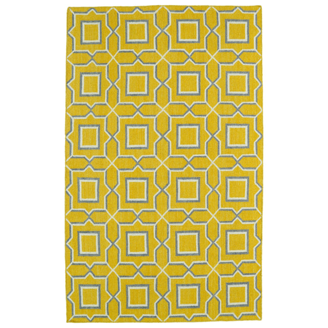 Glam Handmade Flatweave Area Rug - 5' x 8', Yellow, GLA06