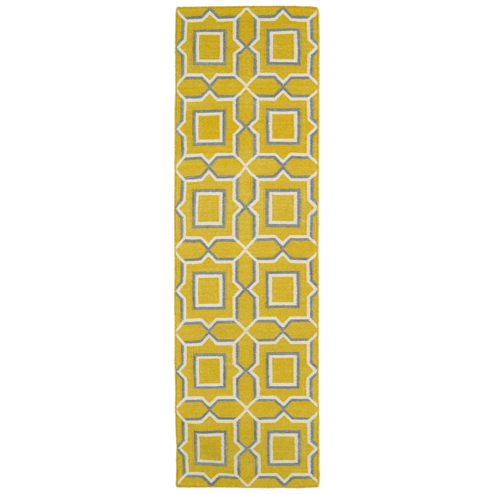 Glam Handmade Flatweave Runner - 2'6" x 8', Yellow, GLA06