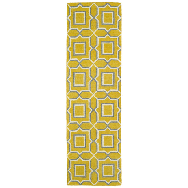 Glam Handmade Flatweave Runner - 2'6" x 8', Yellow, GLA06