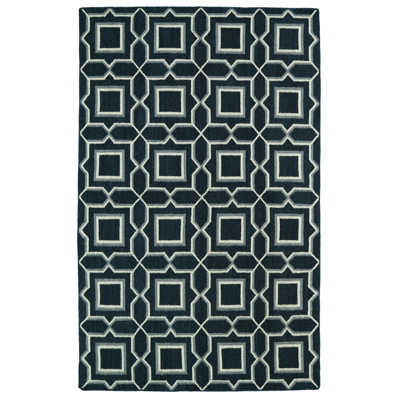 Glam Handmade Flatweave Area Rug - 3'6" x 5'6", Charcoal, GLA06