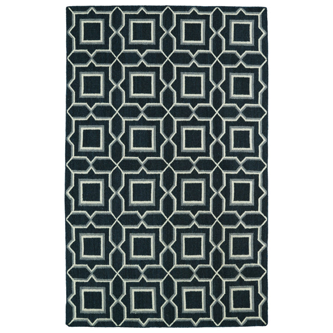 Glam Handmade Flatweave Area Rug - 3'6" x 5'6", Charcoal, GLA06