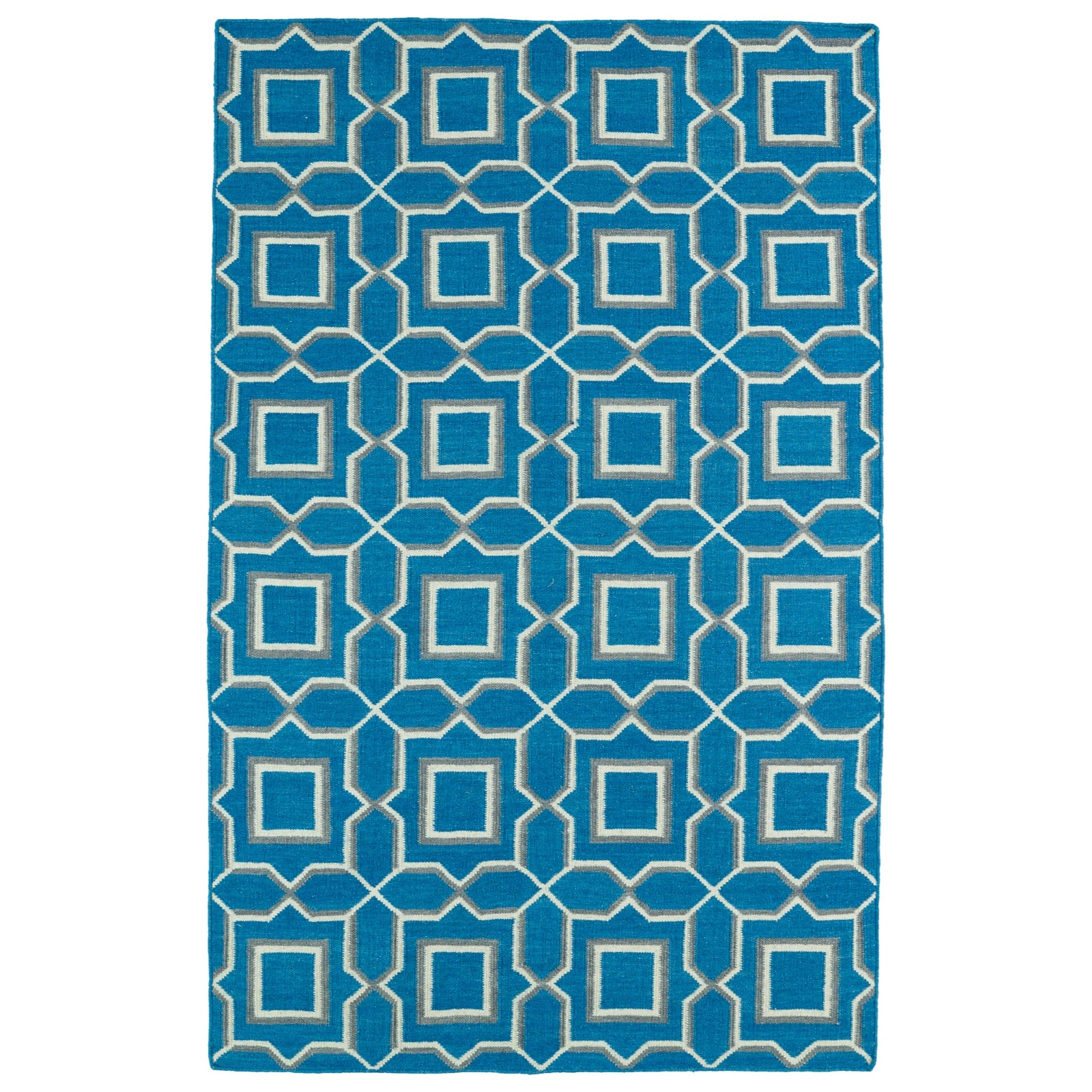 Glam Handmade Flatweave Area Rug - 8' x 10', Teal, GLA06