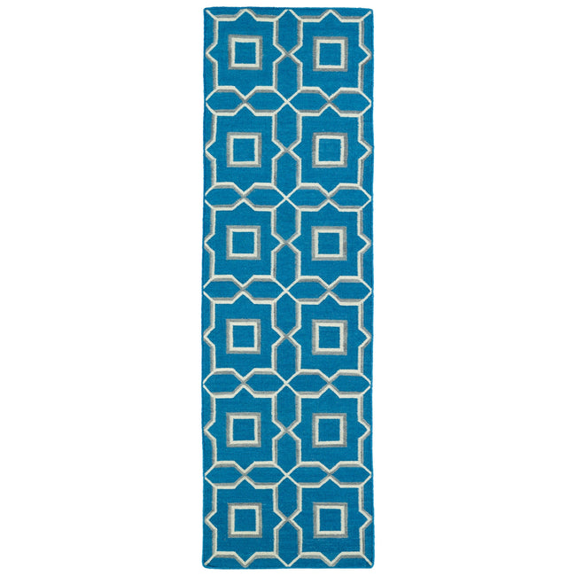 Glam Handmade Flatweave Runner - 2'6" x 8', Teal, GLA06