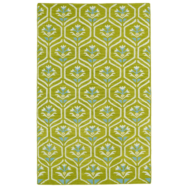 Glam Handmade Flatweave Area Rug - 5' x 8', Wasabi, GLA08