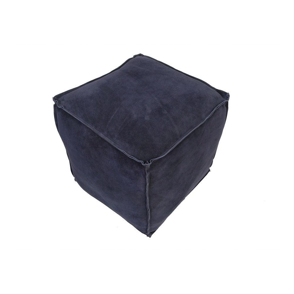 Jules Suede Pouf - Blue