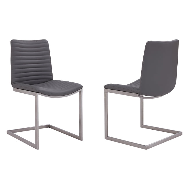 April Contemporary Dining Chair - Set of 2, Gray