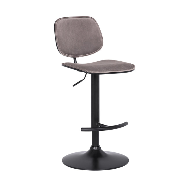 Nancy Adjustable  Swivel Bar Stool - Gray Velvet