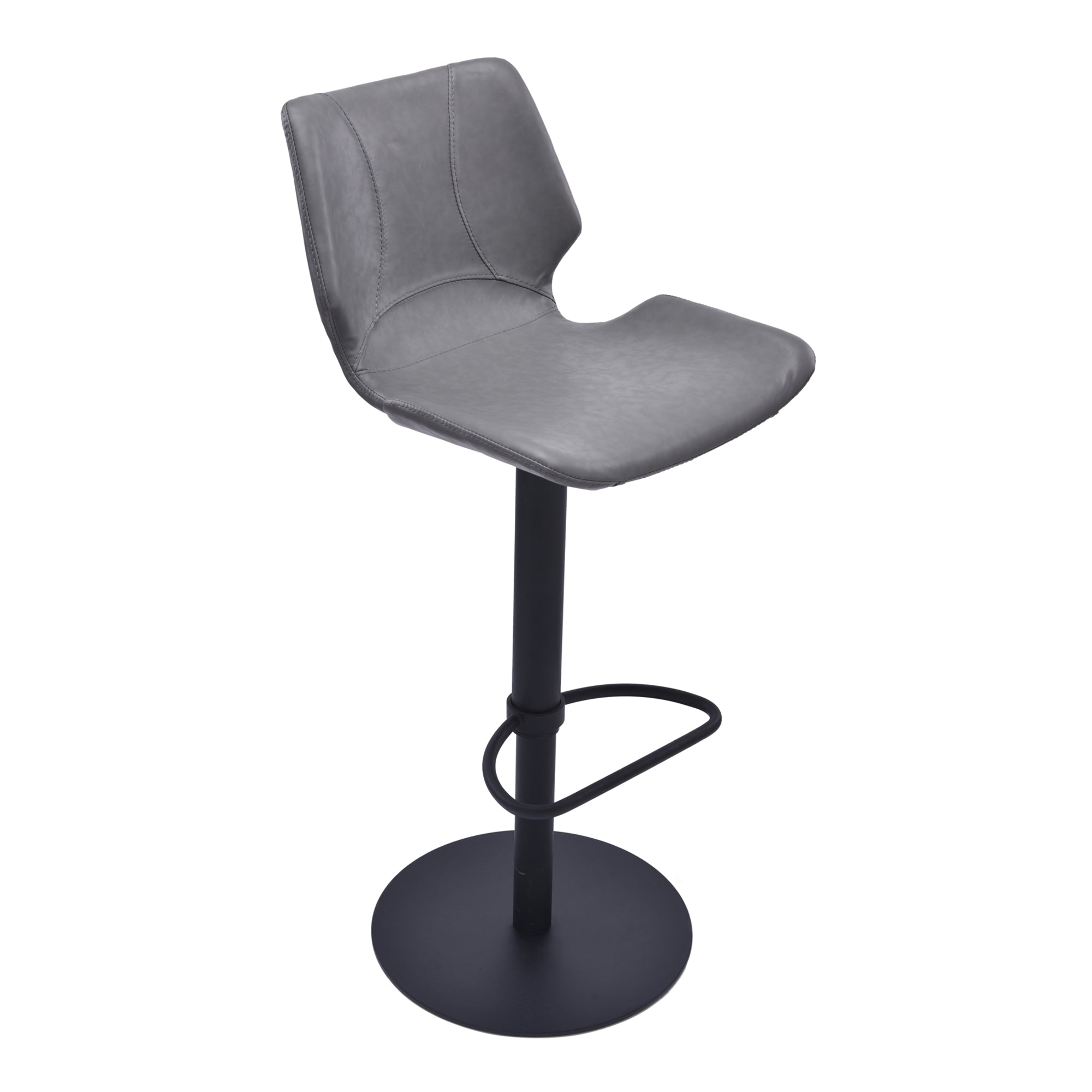 Zuma Adjustable Swivel Metal Bar Stool - Vintage Gray and Black