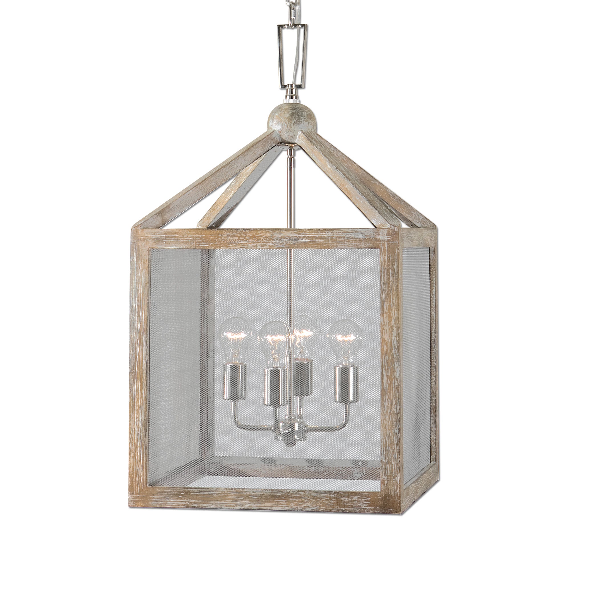 Nashua 4 Light Wooden Lantern Pendant