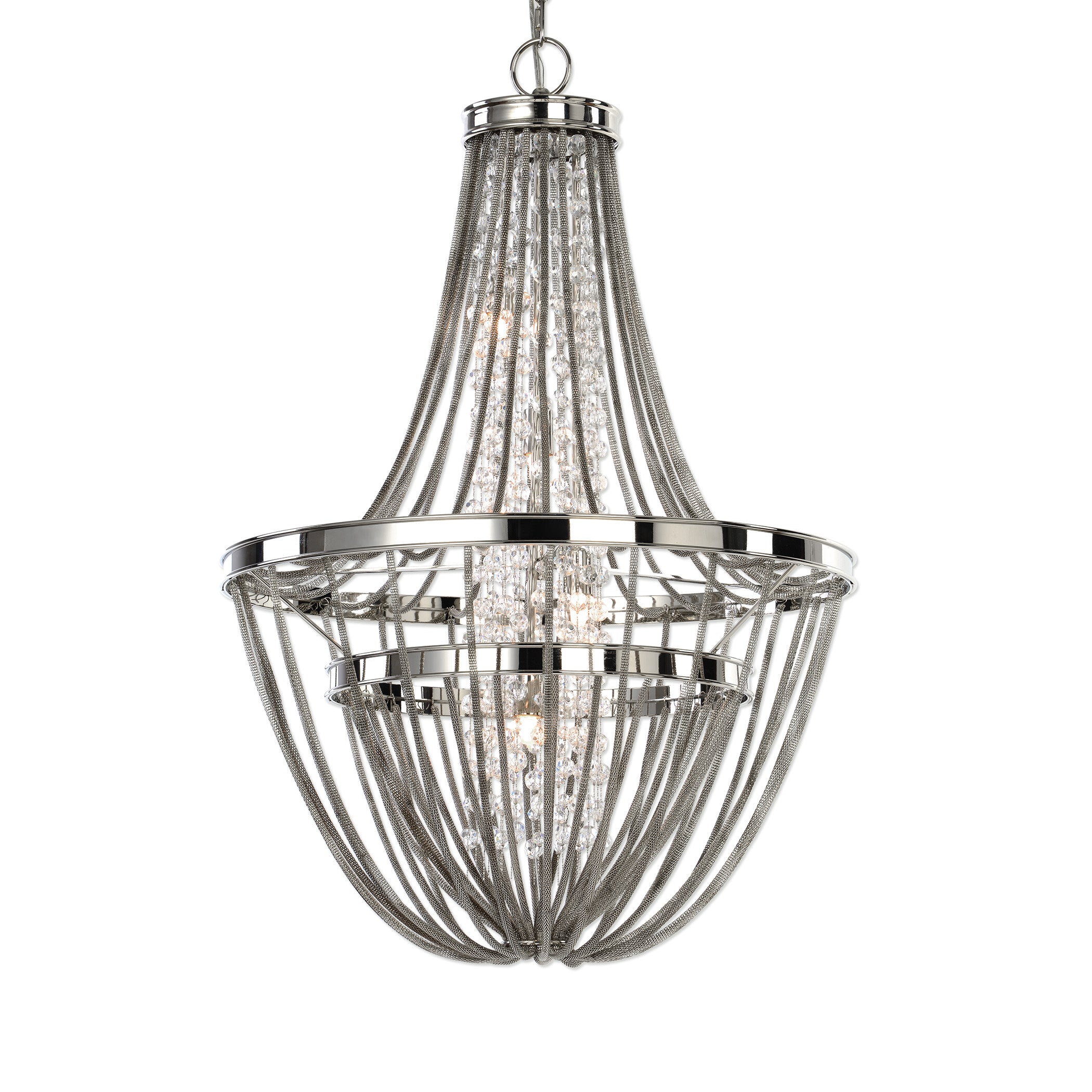 Couler Polished Nickel 4 Light Chandelier