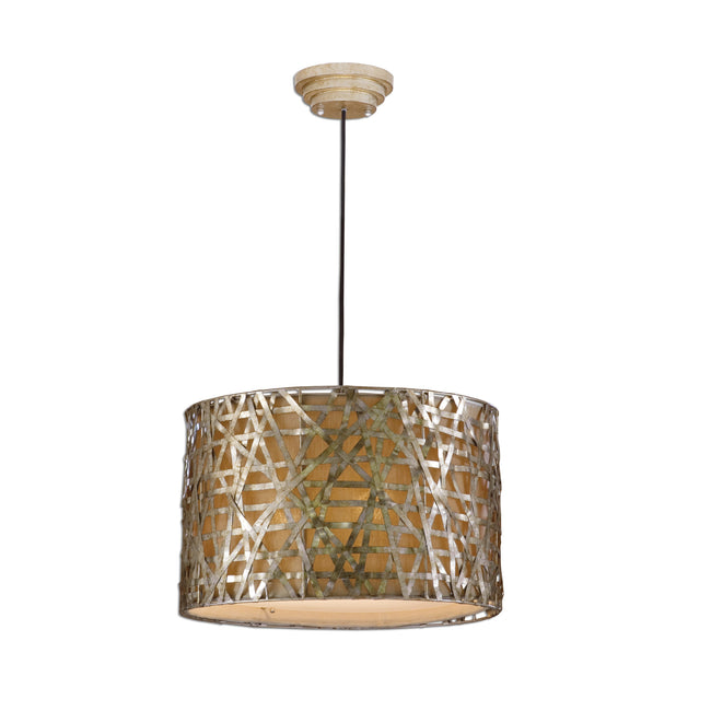 Alita Champagne Metal Drum Pendant