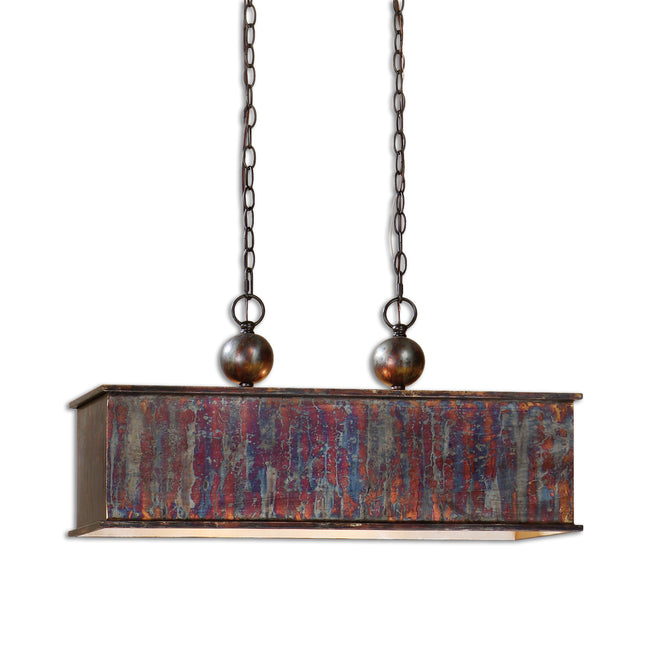 Albiano Rectangle 2 Lt Bronze Pendant