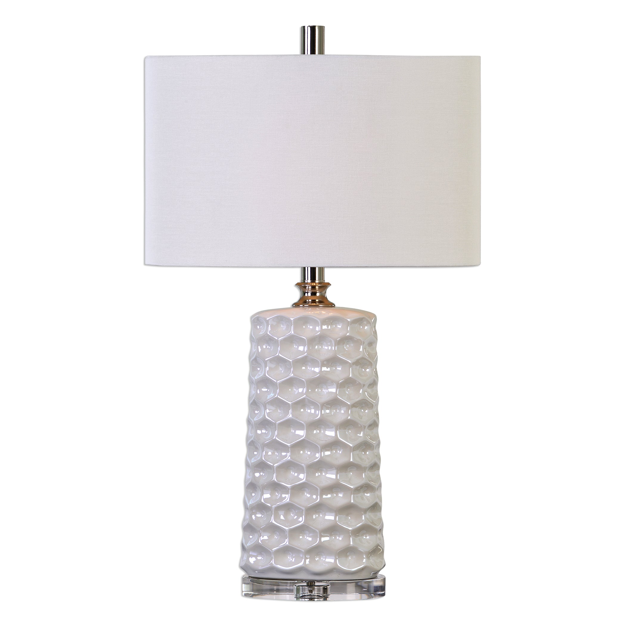 Sesia White Honeycomb Table Lamp