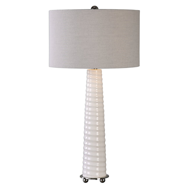 Mavone Gloss White Table Lamp