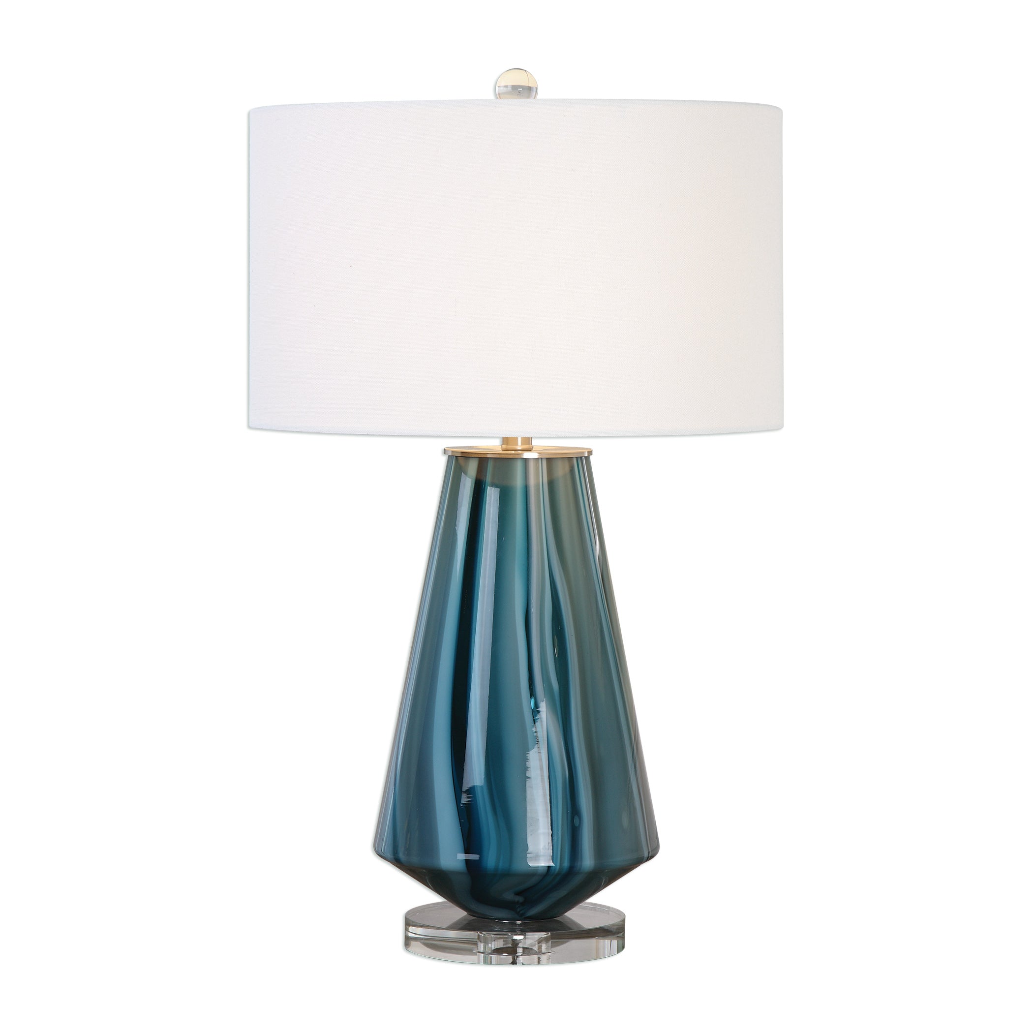 Pescara Teal-Gray Glass Lamp