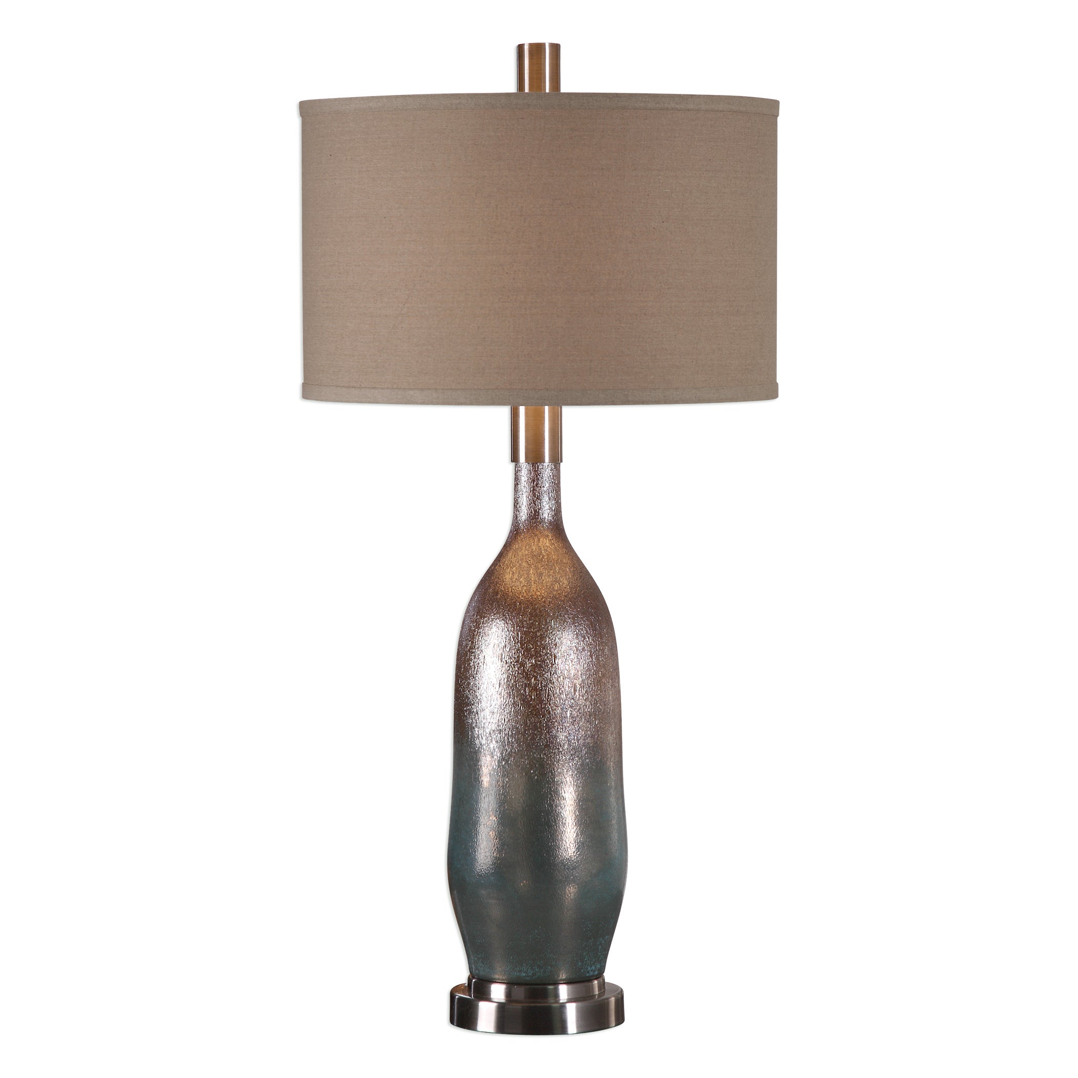 Basola Olive Gray Glass Table Lamp