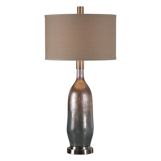 Basola Olive Gray Glass Table Lamp